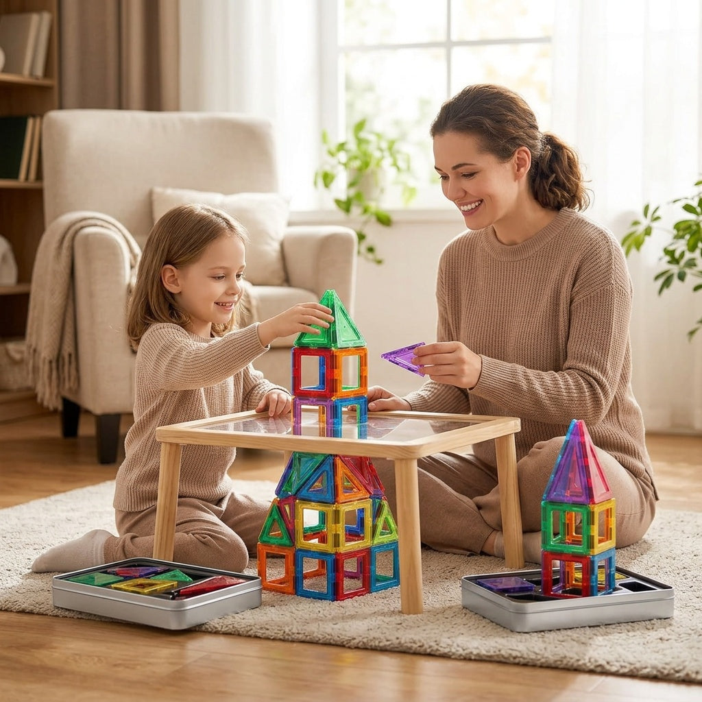 Magnetic Tiles Travel Set - Portable Building Blocks